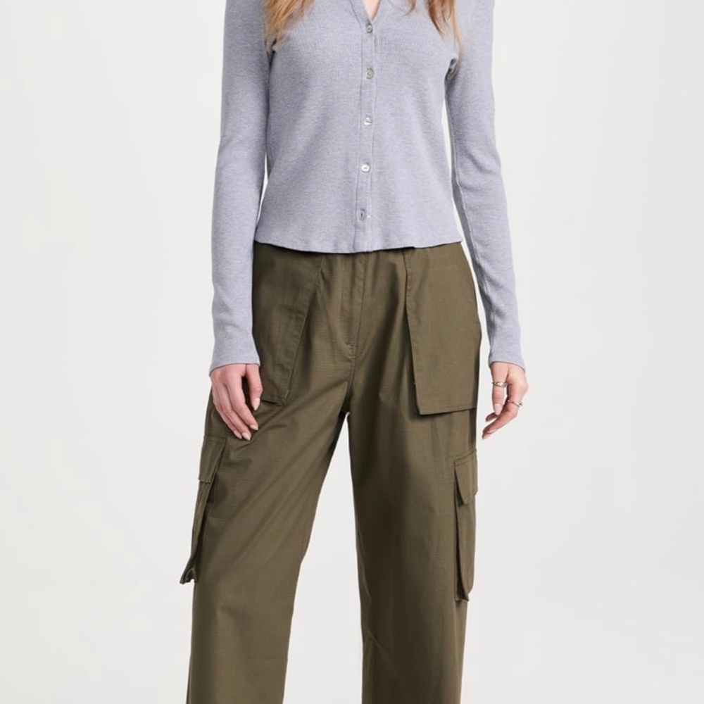 MOON RIVER Cotton Olive Cargo Pants - Picture 11 of 15
